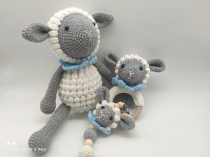 Bio-Baumwolle Häkeln Schaf Puppe Lamm Spielzeug Handgemachte Kuscheltiere Puppe für Kinder Geschenk - Product Image 2