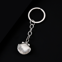 Ywyougang Porte-clés Coquillage en Acier Inoxydable 4 Couleurs, Cadre Photo Ouvrable, Pendentif Coquille, Cadeau