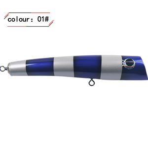 Señuelo de superficie tipo popper de 120g, de madera, biónico, artificial, para pesca en el mar, pesca de agua salada, pesca de arrastre, señuelo tipo lápiz. - Product Image 3