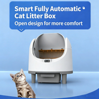 Litière automatique pour chat, directement de l'usine, avec contrôle des odeurs, grande capacité, sûre, durable, design facile à nettoyer.
