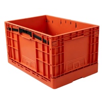 Caisse en plastique à parois solides pliable et empilable, conteneur pliable pour la logistique UE, avec poignées pour le stockage en entrepôt