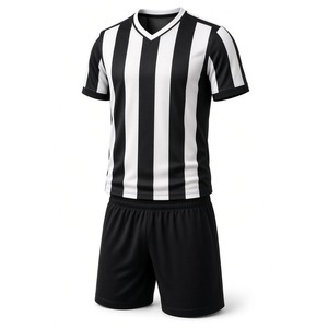 Ensemble uniforme de football bleu roi pour hommes, maillot à col en V et short blanc, kit de football en gros - Product Image 5