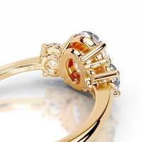 Bague de fiançailles ovale et ronde 2 carats en argent sterling 925 plaqué or 18 carats, non ternissable, avec moissanite VVS, bijoux pour femmes