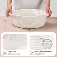 Lot de 8 paniers de rangement en corde tressée, vides, décoratifs, type coffre cadeau, en corde de coton, pour cadeaux de bébé et rangement sur étagère pour chambre de bébé