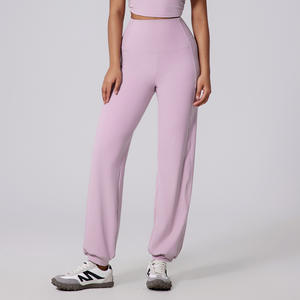 RUIQUWIN Pantalon de yoga taille haute personnalisé pour femmes Vente en gros Pantalon de sport décontracté et ample extensible Leggings de course et de fitness - Product Image 3