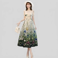 Robe plissée A-line pour femme, style Miyake, prête à être expédiée, haute élasticité, tissée de luxe, imprimé floral, lavable, taille unique