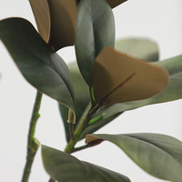 Daun Magnolia Buatan Berkualitas Tinggi 84 cm, Berdaun Besar Dua Cabang, untuk Dekorasi Pernikahan, Hotel, Rumah, Taman, Bunga