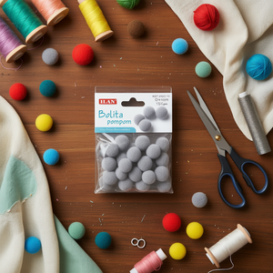 Iln <b>Wool</b> Pompom 1.5 Cm Gray <b>Craft</b> Decorations - Product Image 3