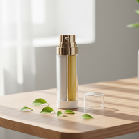 Nouvelle Arrivée Flacons Pompe Airless à Double Chambre en ABS et PP pour Sérums et Crèmes Visage, avec Bouchon à Vis, 300ml