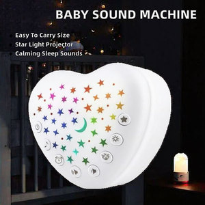 Machine à Sons en Plastique en Forme de Cœur pour Bébés et Enfants, Sons Apaisants, <span class=keywords><strong>Bruit</strong></span> <span class=keywords><strong>Blanc</strong></span>, Berceuses, <span class=keywords><strong>Capteur</strong></span> de Pleurs, Veilleuse LED Étoile - Vente en Gros - Product Image 2