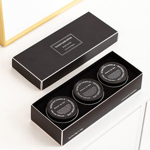 AIKUN Exquisite Black Iron Jar Candle Aroma Candle Wedding <b>Gift</b> Scented Candle With One <b>Box</b> Has Three Jars - Product Image 5