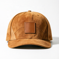 Gorra de Béisbol Personalizada con Visera de Cuero de Gamuza, Gorra Deportiva Retro de Algodón con Visera de Gamuza y Parches