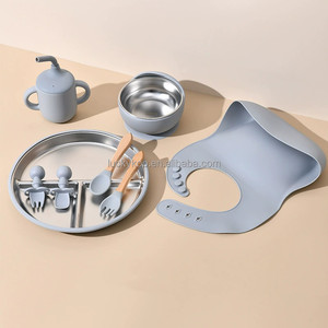 Juego de Alimentación para Bebés de 4 Piezas con Plato de Succión, Productos para Bebés, Acero Inoxidable y Silicona de Grado Alimenticio, Juego de Vajilla y Cubiertos - Product Image 4