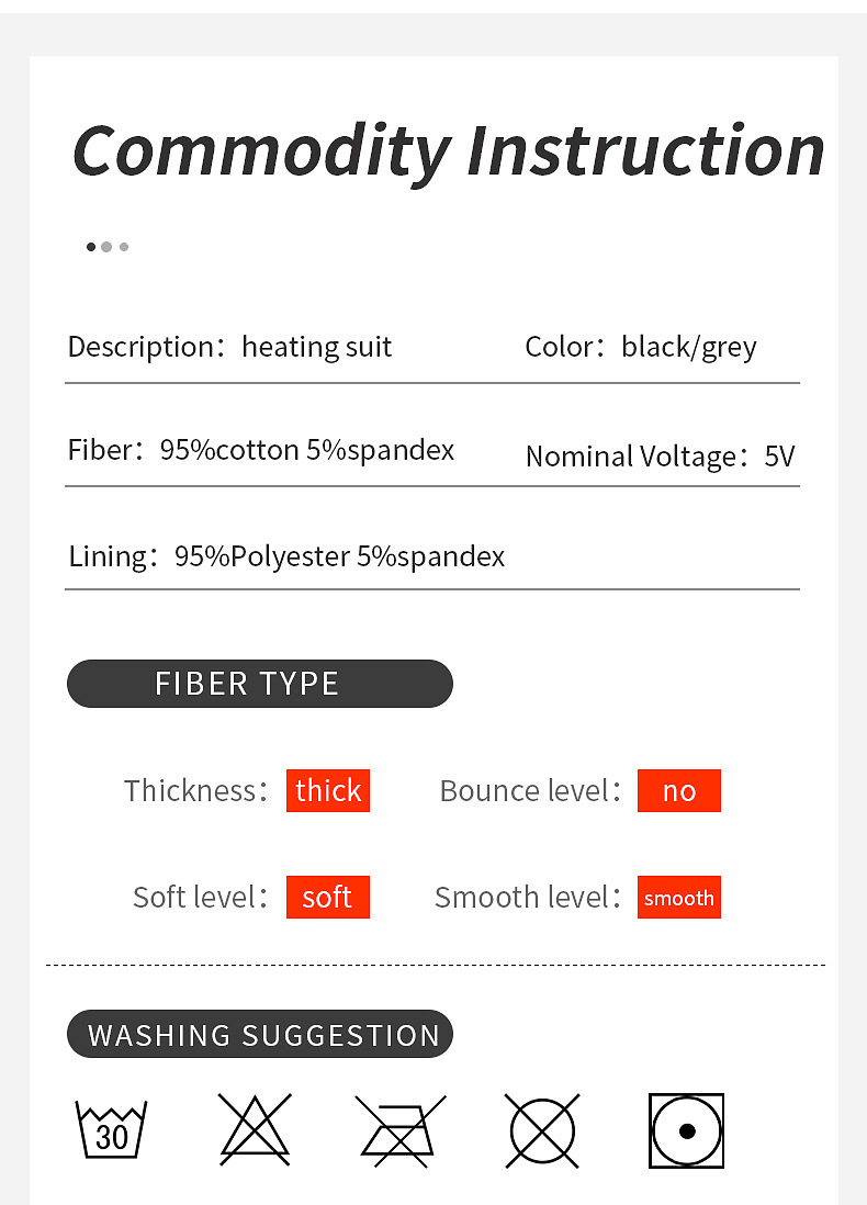 Rechargeable Cotton Men Underwear Black Heated Thermal For Women