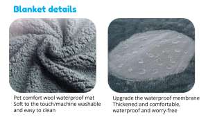 ผ้าสักหลาดขนแกะหนาสำหรับสัตว์เลี้ยงสีดำหรูหราผ้าสักหลาดขนแกะอบอุ่นกันน้ำ - Product Image 5