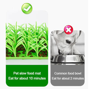Doe Pet Slow Feeder Bols pour chiens Tapis à priser en silicone Bol pour aliments pour animaux de compagnie <span class=keywords><strong>Chat</strong></span> Chien Slip Lick Pad Nettoyage facile Distraction Chien Lécher <span class=keywords><strong>Herbe</strong></span> - Product Image 2