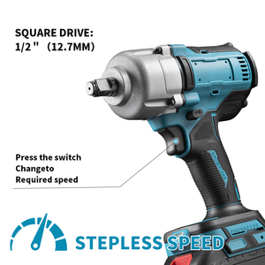 Công suất cao không chổi than Lithium điện cờ lê 21V Đánh giá điện áp công nghiệp tự làm mô-men xoắn cao không dây thắt chặt điện wrenches - Product Image 5