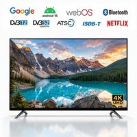 Téléviseur intelligent Android 14 4K UHD de 50 à 100 pouces avec Wi-Fi, télécommande vocale et design sans cadre pour le divertissement à domicile et en hôtel