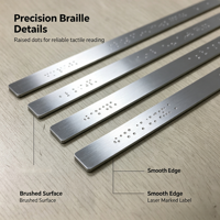Plaques longues en acier inoxydable avec caractères braille, panneaux d'information tactiles personnalisables - Xiao Yao