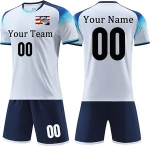 Kaus sepak bola dipersonalisasi untuk anak-anak dewasa, kaus & celana sepak bola kustom dengan Logo nomor nama, hadiah sepak bola untuk anak laki-laki