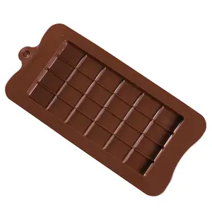 Wholesale Rectangle 24 grid Break Apart Chocolate Mold Silicone Waffles Shape Chocolate Mold