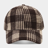 Casquette de baseball vintage à carreaux pour femme, texture brossée, décontractée, polyvalente, amincissante, chapeau de soleil d'extérieur pour l'automne et l'hiver