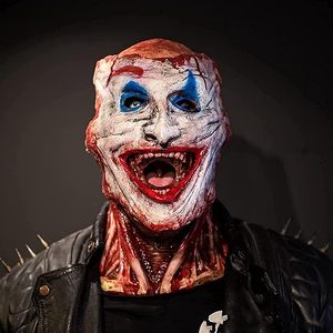 Double couche Effrayant Halloween <span class=keywords><strong>Joker</strong></span> Masque Latex avec mâchoire mobile et sang magnétique pour Halloween et fêtes - Product Image 3