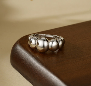 Bán Buôn Đơn Giản Đồ Trang Sức Mỹ 925 Sterling Silver 18K Vàng Dày Mịn Lồi Hình Bầu Dục Thời Trang Phổ Đồ Trang Sức Cho Nam Giới Và Phụ Nữ - Product Image 3