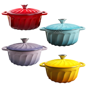 Gran oferta, cocina casera personalizada, cocina de hierro fundido esmaltado multicolor, Horno Holandés, olla, cazuela, utensilios de cocina - Product Image 1