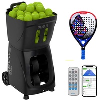 Machine à balles de padel portable PUSUN Smartpro, robot d'entraînement automatique, commande à distance par application, capacité de 120 balles, 20 points de lancement