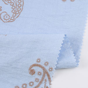 Tela con Patrón Paisley Bordado, Estilo Azul Claro, 87% Rayón, 13% Nailon, Aspecto de Lino, Tipo NR, Tejido Puff, Hecho en China - Product Image 5