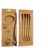 Ensemble de pailles à yerba mate en acier inoxydable, bombilla, filtre réutilisable, cuillère à boire, paille avec brosse de nettoyage pour thé en feuilles