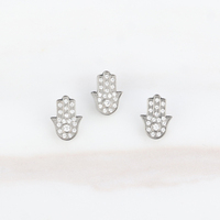 GZN New G23 Titanium Nose Ring Hand Shape Design Crystals Earrings BodyJewelry Labret