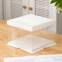 Boîte de gâteau d'anniversaire carrée durable attrayante blanche attrayante et légère la plus vendue