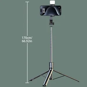 Mở rộng linh hoạt có thể gập lại Selfie Stick không dây Tripod với không dây từ xa Tripod Đứng Xoay Tripod Selfie Stick