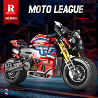 Reobrix 99042 943PCS Ensemble de blocs de construction Moto Musclée à Pneus Larges, Modèle MOC, Jouet Technique en Plastique, Cadeau de Festival Moderne