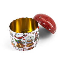 Boîtes en métal multifonctionnelles Jinyuanbao sur le thème de Noël, prêtes pour les fêtes, avec lumières et musique rotative, pour emballages alimentaires et cadeaux