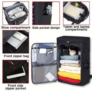 Mochila de Viaje Informal de Nailon de Moda con Compartimento Independiente para Computadora, Gran Capacidad, Compartimento para Zapatos, Impermeable para Hombre - Product Image 3