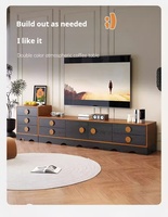 Meuble TV et table basse de style vintage français, armoire de rangement, design du milieu du siècle, bois massif, respectueux de l'environnement, convient aux téléviseurs de 55 à 59 pouces