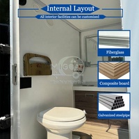 Promotion : Remorque WC Mobile 2 Postes à Essieu Unique avec Lavabo et Miroir pour Grands Événements Extérieurs et Chantiers