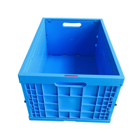 Caisse pliable en plastique perforée, de qualité alimentaire, empilable et emboîtable, avec couvercle intégré, pour légumes et fruits