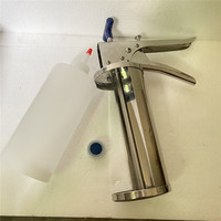 Pistolet à condiments manuel commercial multifonction en acier inoxydable, outil de distribution de sauce à pression manuelle pour salade, sauce, mayonnaise