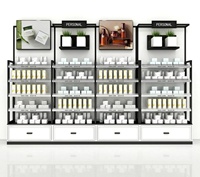 Présentoir de Maquillage Moderne de Luxe en Métal Simple Face avec 5 Étagères, Durable et Écologique pour les Magasins de Détail