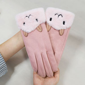 Guantes de invierno térmicos de gamuza suave con pantalla táctil y diseño de dibujos animados para adolescentes, ideales para paseos diarios - Product Image 2