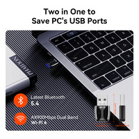 Adaptador USB Wi-Fi BT5.4 WiFi 6 sin Controlador, 900Mbps, Doble Banda 802.11ax, Tarjeta de Red Inalámbrica Externa para Computadora de Escritorio y Portátil