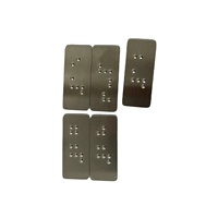 Autocollant Braille pour bouton d'ascenseur, en acier inoxydable, tactile, pour aveugles, avec signalisation de l'étage et interrupteur haut/bas