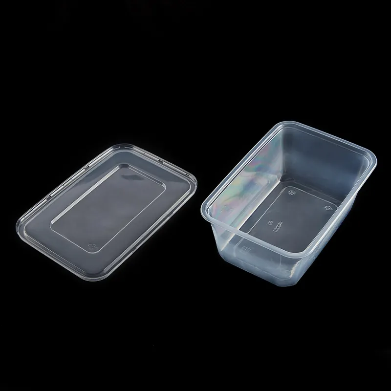 Hot Selling 500ml 650ml 750ml 1000ml Klare Verpackung Mikrowellen geeigneter sicherer Kunststoff Pp Lebensmittel behälter Benutzer definierte Takeout To Go Boxen