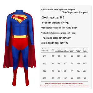 Nuevo traje de <span class=keywords><strong>Superman</strong></span> Deluxe para hombre mono con cubiertas de zapatos y <span class=keywords><strong>capa</strong></span> - Product Image 5