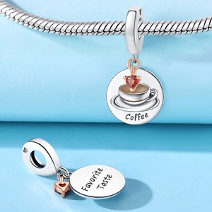 Oferta Especial: Colgante de Latón Plateado con Diseño de Auriculares Bluetooth, Café, Cerveza y Guitarra para Joyería DIY y Accesorios de Pulsera - Product Image 6