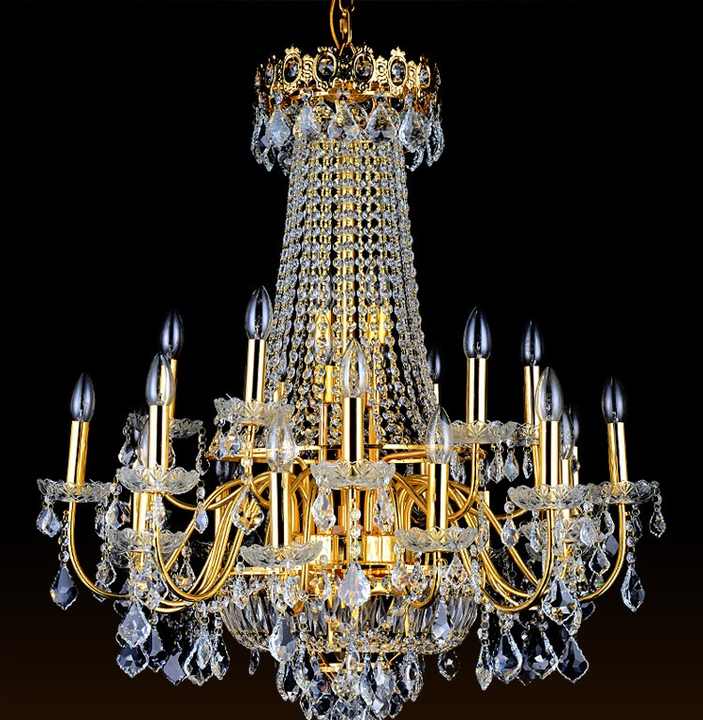 Đèn chùm pha lê vàng hoàng gia sang trọng hiện đại JYLIGHTING Đèn thả trần cho đèn trang trí sảnh khách sạn